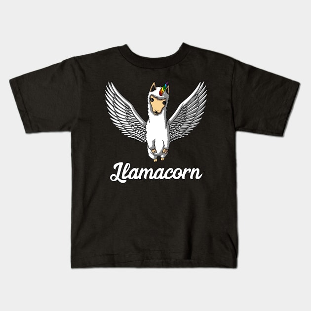 Llamacorn Llama Unicorn Alpaca Kids T-Shirt by underheaven